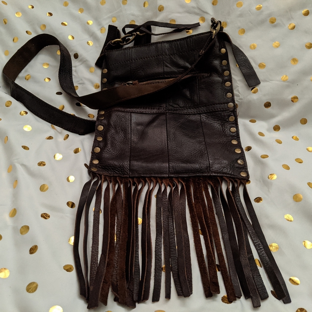 Dark Brown Hand Crafted Leather Cross Body